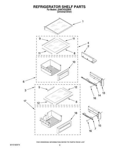 REFRIGERATOR SHELF PARTS