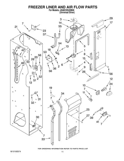 FREEZER LINER AND AIR FLOW PARTS