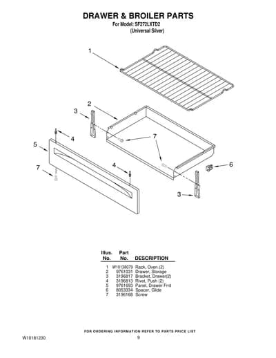 DRAWER & BROILER PARTS