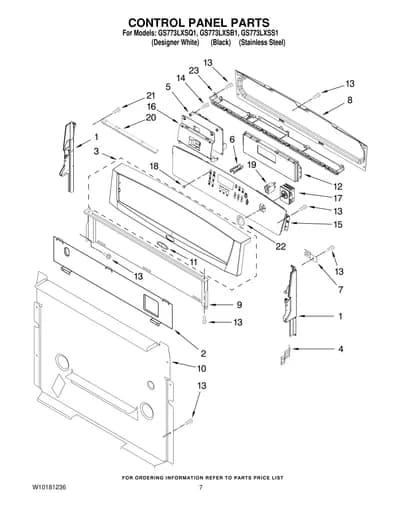 CONTROL PANEL PARTS