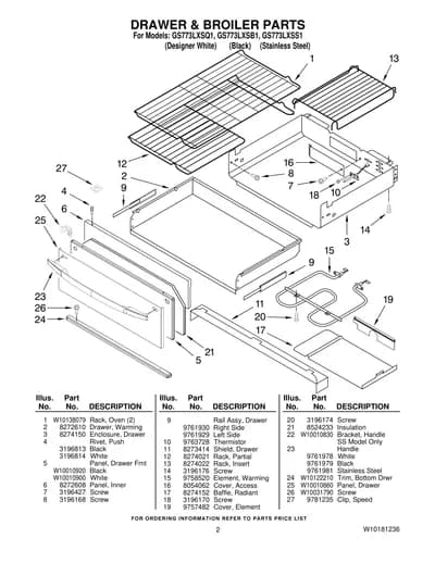 DRAWER & BROILER PARTS