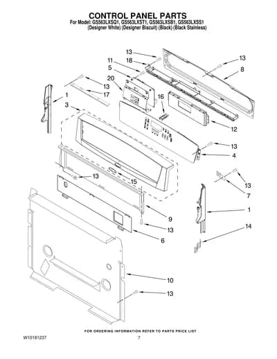 CONTROL PANEL PARTS