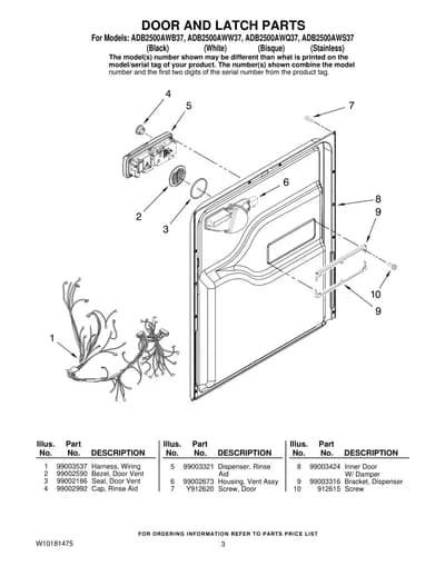 DOOR AND LATCH PARTS