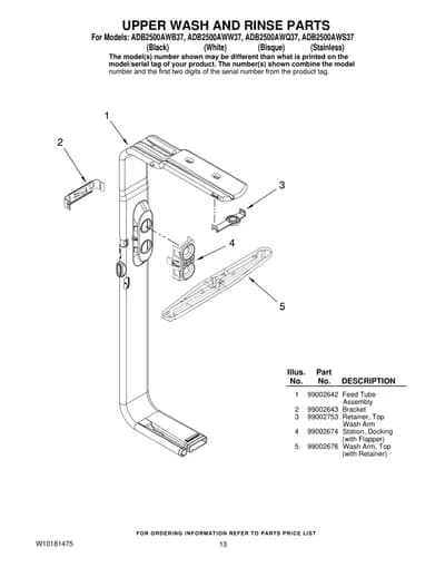 UPPER WASH AND RINSE PARTS