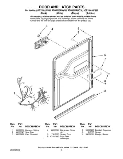 DOOR AND LATCH PARTS