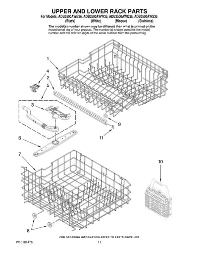 UPPER AND LOWER RACK PARTS