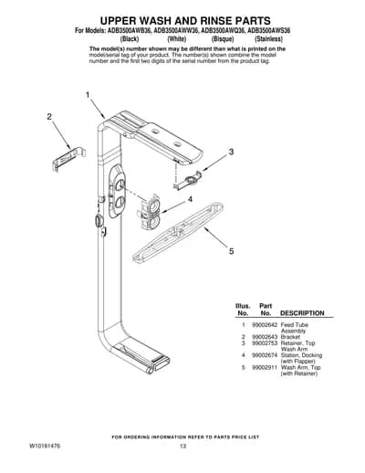 UPPER WASH AND RINSE PARTS