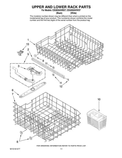UPPER AND LOWER RACK PARTS