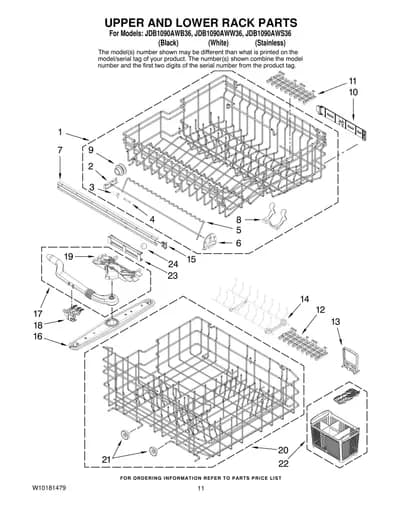 UPPER AND LOWER RACK PARTS