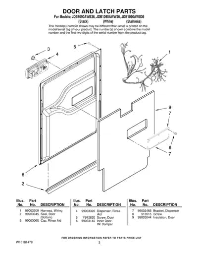 DOOR AND LATCH PARTS
