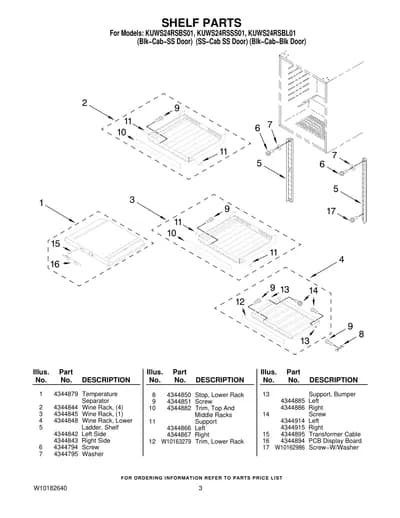 SHELF PARTS