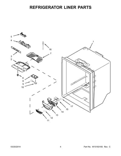 REFRIGERATOR LINER PARTS