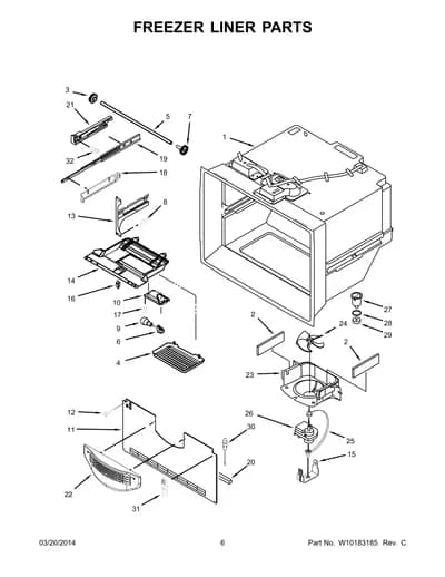 FREEZER LINER PARTS