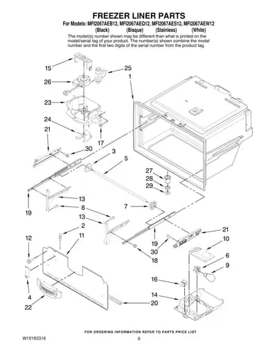 FREEZER LINER PARTS