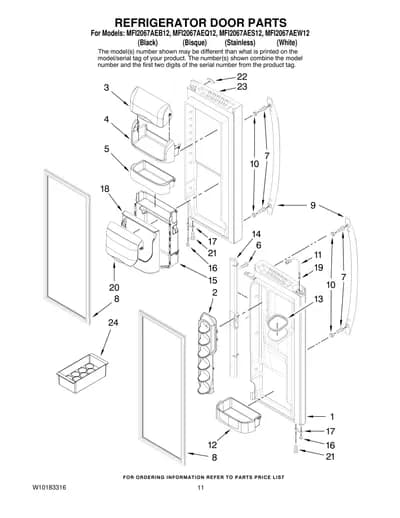 REFRIGERATOR DOOR PARTS