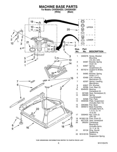 MACHINE BASE PARTS