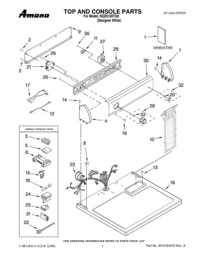 TOP AND CONSOLE PARTS