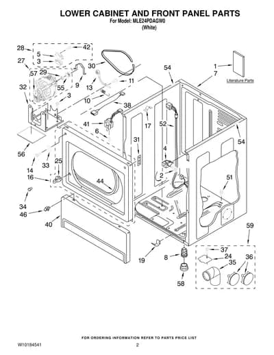 LOWER CABINET AND FRONT PANEL PARTS