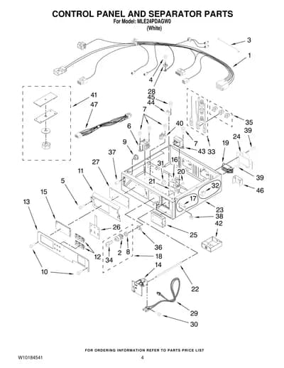 CONTROL PANEL AND SEPARATOR PARTS