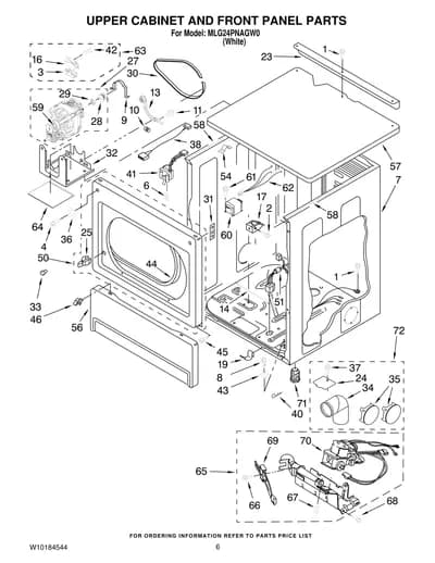 UPPER CABINET AND FRONT PANEL PARTS