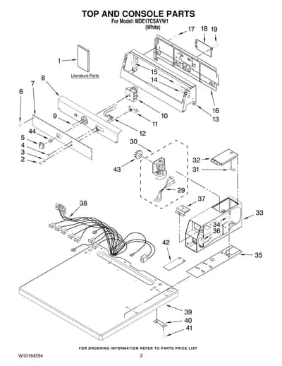 TOP AND CONSOLE PARTS