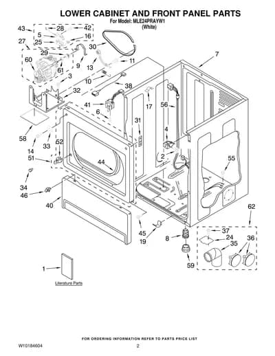LOWER CABINET AND FRONT PANEL PARTS