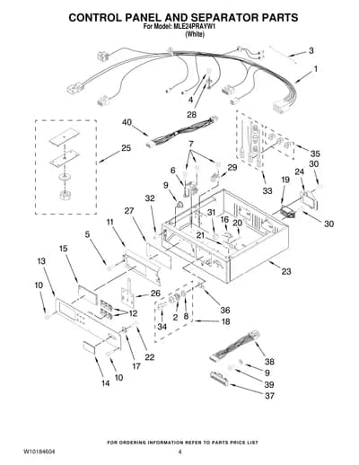 CONTROL PANEL AND SEPARATOR PARTS