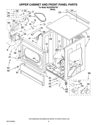 UPPER CABINET AND FRONT PANEL PARTS
