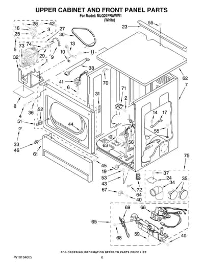 UPPER CABINET AND FRONT PANEL PARTS