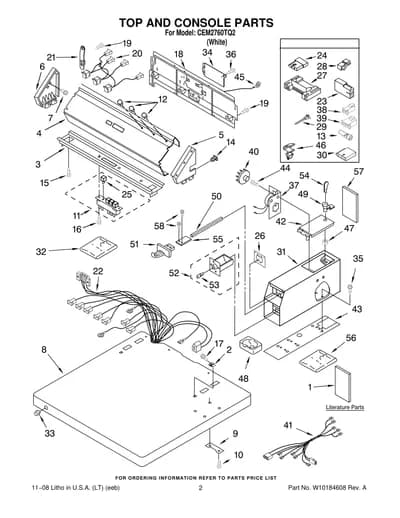 TOP AND CONSOLE PARTS