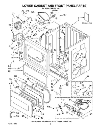 LOWER CABINET AND FRONT PANEL PARTS