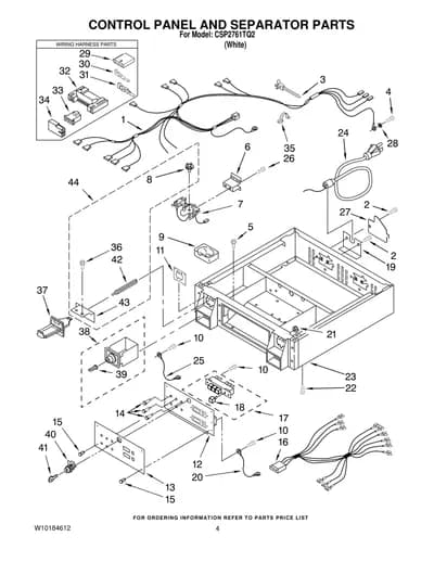 CONTROL PANEL AND SEPARATOR PARTS