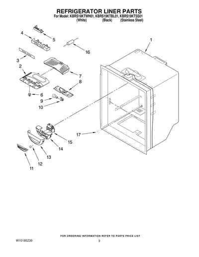 REFRIGERATOR LINER PARTS