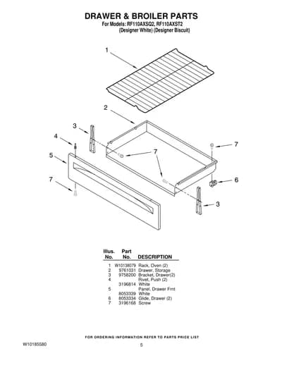 DRAWER & BROILER PARTS