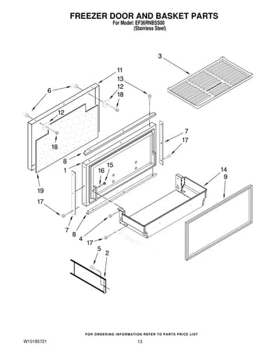FREEZER DOOR AND BASKET PARTS
