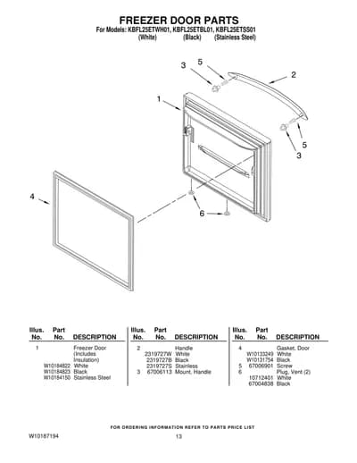 FREEZER DOOR PARTS