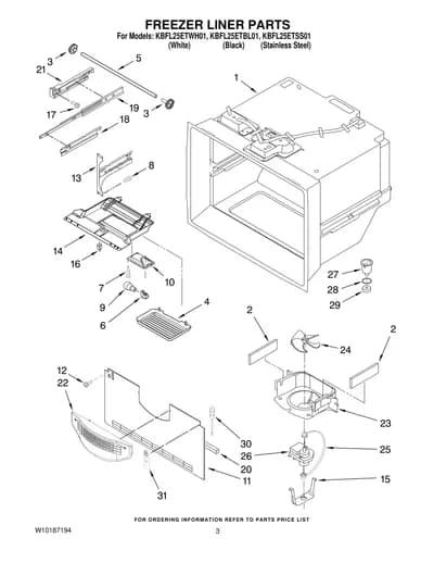 FREEZER LINER PARTS