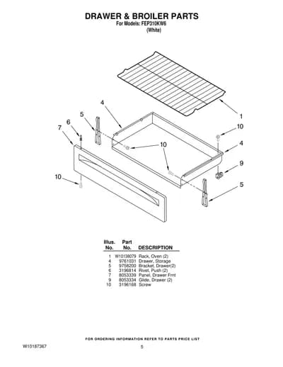 DRAWER & BROILER PARTS