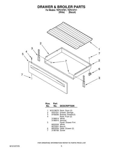 DRAWER & BROILER PARTS