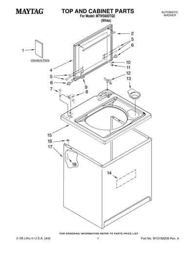 TOP AND CABINET PARTS