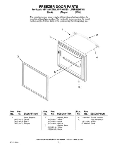 FREEZER DOOR PARTS