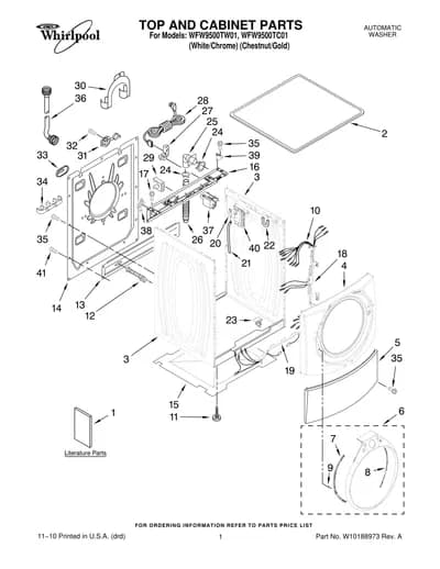 TOP AND CABINET PARTS