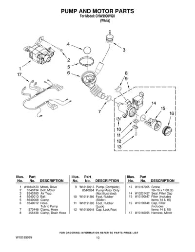 PUMP AND MOTOR PARTS