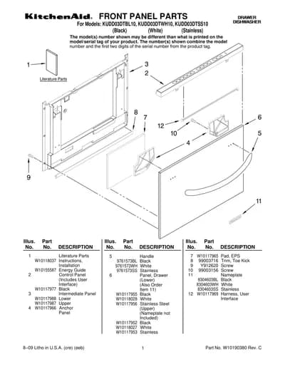FRONT PANEL PARTS