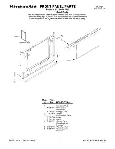 FRONT PANEL PARTS
