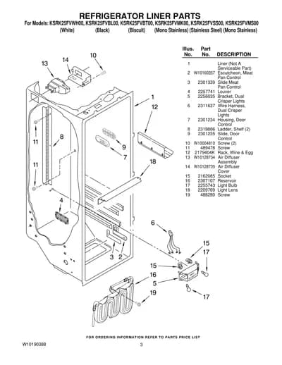 REFRIGERATOR LINER PARTS