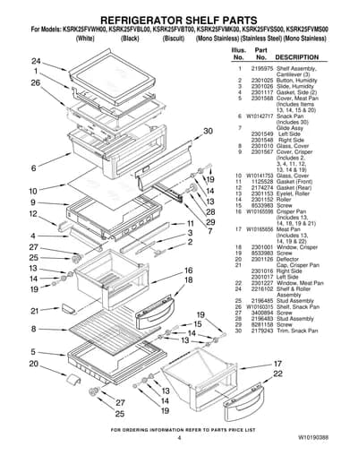REFRIGERATOR SHELF PARTS