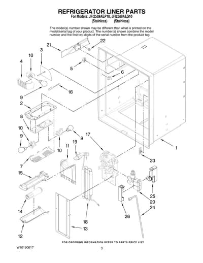 REFRIGERATOR LINER PARTS
