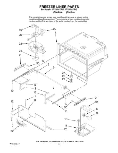 FREEZER LINER PARTS
