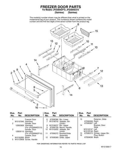 FREEZER DOOR PARTS